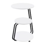 HILLY 3-TIER ROUND ACCENT SIDE TABLE WHITE AND BLACK