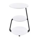 HILLY 3-TIER ROUND ACCENT SIDE TABLE WHITE AND BLACK - Image 3