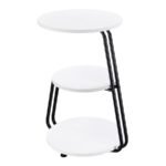 HILLY 3-TIER ROUND ACCENT SIDE TABLE WHITE AND BLACK - Image 4