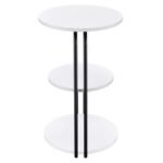 HILLY 3-TIER ROUND ACCENT SIDE TABLE WHITE AND BLACK - Image 5