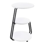 HILLY 3-TIER ROUND ACCENT SIDE TABLE WHITE AND BLACK - Image 6