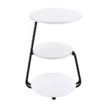 HILLY 3-TIER ROUND ACCENT SIDE TABLE WHITE AND BLACK - Image 7