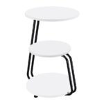 HILLY 3-TIER ROUND ACCENT SIDE TABLE WHITE AND BLACK - Image 8