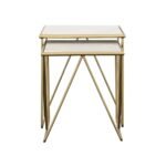 BETTE 2-PIECE MARBLE TOP NESTING TABLE SET WHITE AND GOLD - Image 3