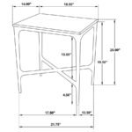 BALDWIN RECTANGULAR MARBLE TOP SIDE TABLE WHITE AND GOLD - Image 7