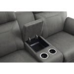 9301GRY-2 Double Glider Reclining Love Seat with Center Console - Image 5