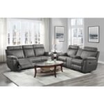 9301GRY-2 Double Glider Reclining Love Seat with Center Console - Image 6