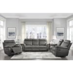 9301GRY-2 Double Glider Reclining Love Seat with Center Console - Image 7