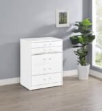 DANBURY 3-DRAWER MAKEUP VANITY & STOOL SET WHITE HIGH GLOSS - Image 2