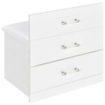 DANBURY 3-DRAWER MAKEUP VANITY & STOOL SET WHITE HIGH GLOSS - Image 14