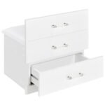 DANBURY 3-DRAWER MAKEUP VANITY & STOOL SET WHITE HIGH GLOSS - Image 15