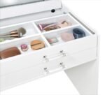 DANBURY 3-DRAWER MAKEUP VANITY & STOOL SET WHITE HIGH GLOSS - Image 17