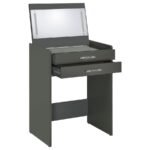 DANBURY 3-DRAWER MAKEUP VANITY & STOOL SET GREY HIGH GLOSS - Image 7