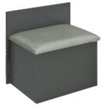 DANBURY 3-DRAWER MAKEUP VANITY & STOOL SET GREY HIGH GLOSS - Image 11