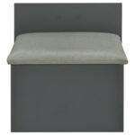 DANBURY 3-DRAWER MAKEUP VANITY & STOOL SET GREY HIGH GLOSS - Image 12