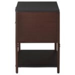 ZIMMERLEE 2-DRAWER SIDE TABLE WITH SHELF RUST BROWN - Image 5