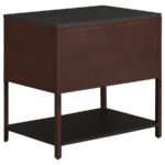 ZIMMERLEE 2-DRAWER SIDE TABLE WITH SHELF RUST BROWN - Image 6