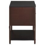 ZIMMERLEE 2-DRAWER SIDE TABLE WITH SHELF RUST BROWN - Image 8
