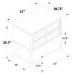 ZIMMERLEE 2-DRAWER SIDE TABLE WITH SHELF RUST BROWN - Image 12