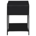 AMHERST 1-DRAWER RADIO WEAVE CANE METAL BEDSIDE TABLE BLACK - Image 5