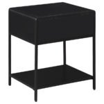 AMHERST 1-DRAWER RADIO WEAVE CANE METAL BEDSIDE TABLE BLACK - Image 6