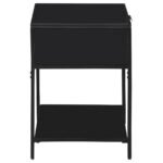 AMHERST 1-DRAWER RADIO WEAVE CANE METAL BEDSIDE TABLE BLACK - Image 8