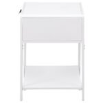 AMHERST 1-DRAWER RADIO WEAVE CANE METAL BEDSIDE TABLE WHITE - Image 5