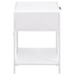 AMHERST 1-DRAWER RADIO WEAVE CANE METAL BEDSIDE TABLE WHITE - Image 8