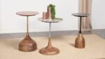COLIMA ROUND WOOD TOP ACCENT SIDE TABLE PEACH - Image 6