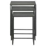 IMEZ 3-PIECE RECTANGULAR METAL NESTING TABLE SET GREY - Image 4