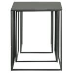 IMEZ 3-PIECE RECTANGULAR METAL NESTING TABLE SET GREY - Image 5