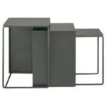 IMEZ 3-PIECE RECTANGULAR METAL NESTING TABLE SET GREY - Image 6