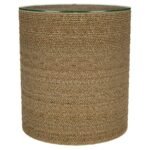 HALDEN ROUND WOVEN SEAGRASS ACCENT SIDE TABLE LIGHT BROWN