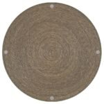 HALDEN ROUND WOVEN SEAGRASS ACCENT SIDE TABLE LIGHT BROWN - Image 3