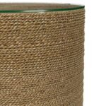 HALDEN ROUND WOVEN SEAGRASS ACCENT SIDE TABLE LIGHT BROWN - Image 4