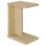 CLOWER ENGINEERED WOOD C-SHAPED SOFA SIDE TABLE LIGHT OAK