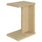 CLOWER ENGINEERED WOOD C-SHAPED SOFA SIDE TABLE LIGHT OAK - Image 4