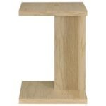 CLOWER ENGINEERED WOOD C-SHAPED SOFA SIDE TABLE LIGHT OAK - Image 5