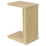 CLOWER ENGINEERED WOOD C-SHAPED SOFA SIDE TABLE LIGHT OAK - Image 6