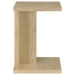 CLOWER ENGINEERED WOOD C-SHAPED SOFA SIDE TABLE LIGHT OAK - Image 8
