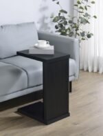 CLOWER ENGINEERED WOOD C-SHAPED SOFA SIDE TABLE BLACK - Image 2