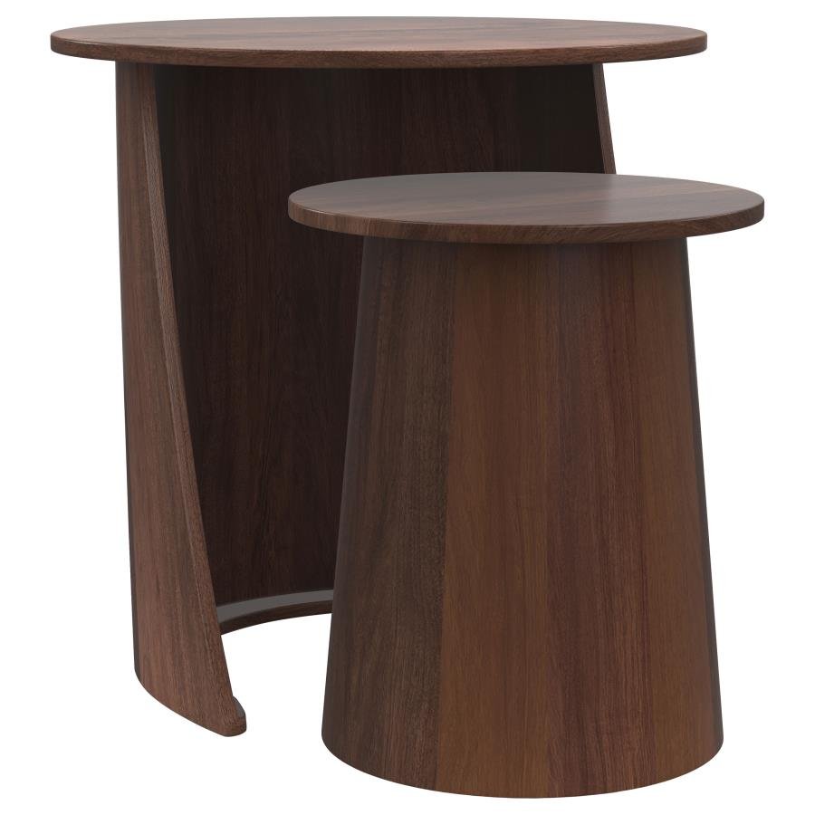 930330_02x900.jpg YENCY 2-PIECE ROUND MANGO WOOD NESTING TABLE SET DARK BROWN MANGO - Image 1