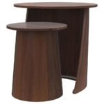 YENCY 2-PIECE ROUND MANGO WOOD NESTING TABLE SET DARK BROWN MANGO - Image 4