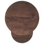 YENCY 2-PIECE ROUND MANGO WOOD NESTING TABLE SET DARK BROWN MANGO - Image 5