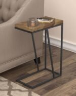 SERGIO ENGINEERED WOOD C-SHAPED SIDE TABLE RUSTIC TOBACCO - Image 2