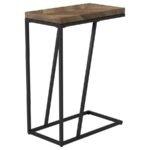 SERGIO ENGINEERED WOOD C-SHAPED SIDE TABLE RUSTIC TOBACCO - Image 4