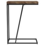 SERGIO ENGINEERED WOOD C-SHAPED SIDE TABLE RUSTIC TOBACCO - Image 5