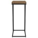SERGIO ENGINEERED WOOD C-SHAPED SIDE TABLE RUSTIC TOBACCO - Image 6