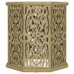TORRES OCTAGONAL SOLID MANGO WOOD SIDE TABLE NATURAL BROWN - Image 3