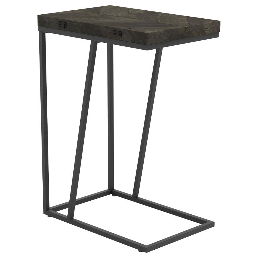 931156_03x900.jpg CARLY EXPANDABLE ENGINEERED WOOD C-SHAPED SIDE TABLE GREY - Image 1